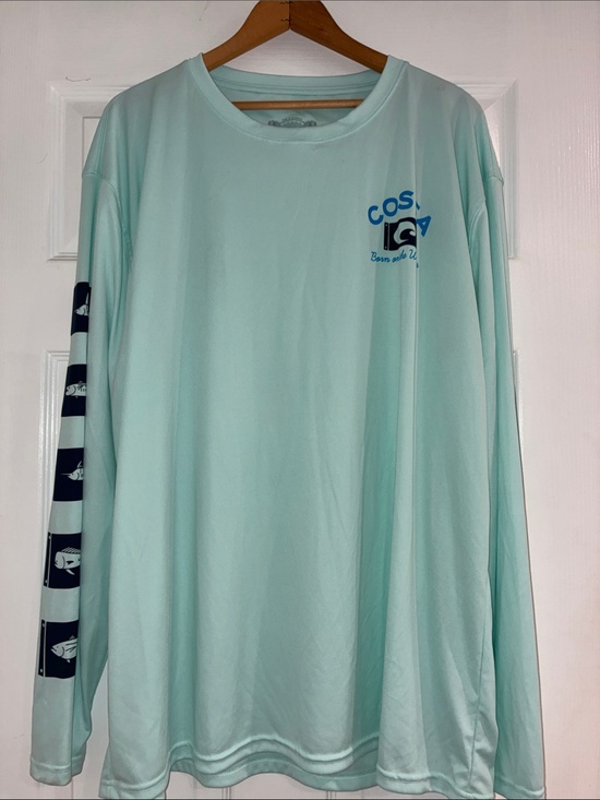 Costa Other - COSTA Men’s NWT Mint Green Long Sleeve Fishing Tee With Navy Sleeve Graphics XXL